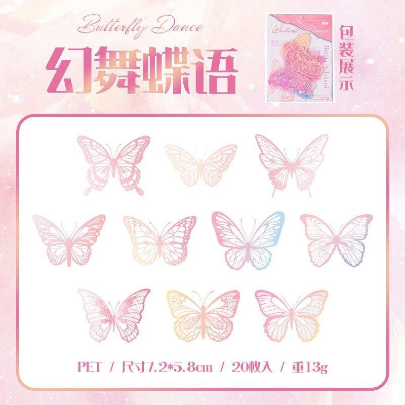 1105 PET Sticker Pack Butterfly Island 2 Bullet Series - Memo Journals