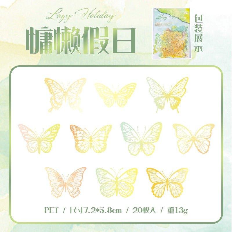 1105 PET Sticker Pack Butterfly Island 2 Bullet Series - Memo Journals