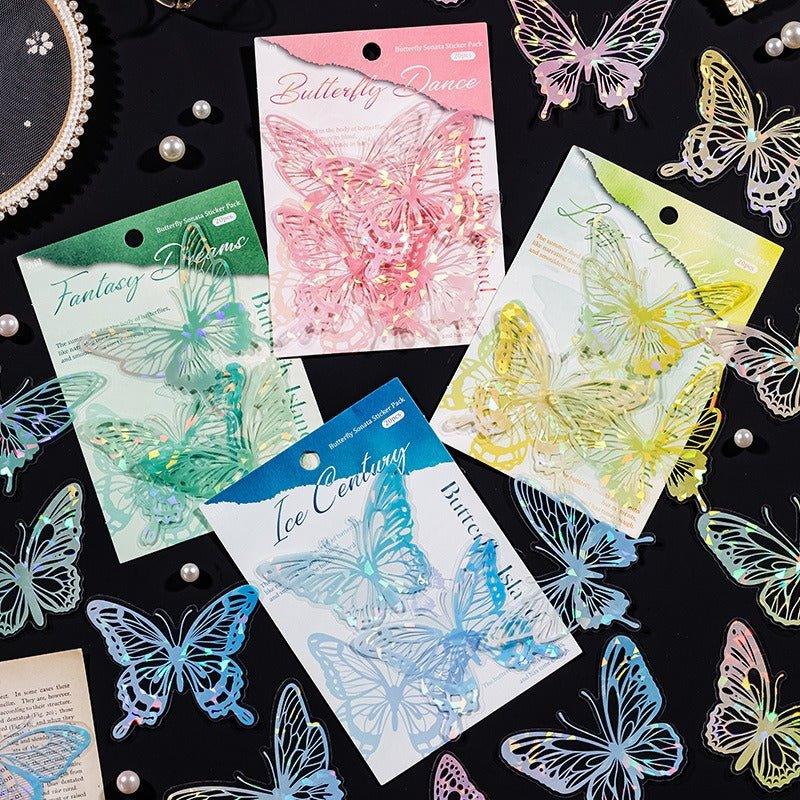 1105 PET Sticker Pack Butterfly Island 2 Bullet Series - Memo Journals