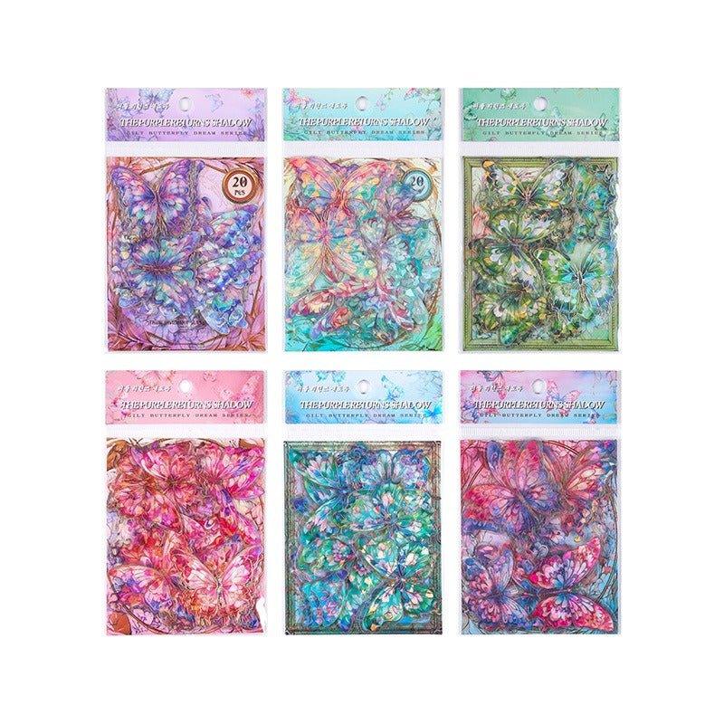 1107 Gilt Butterfly Dream Handbook Sticker Pack - Memo Journals