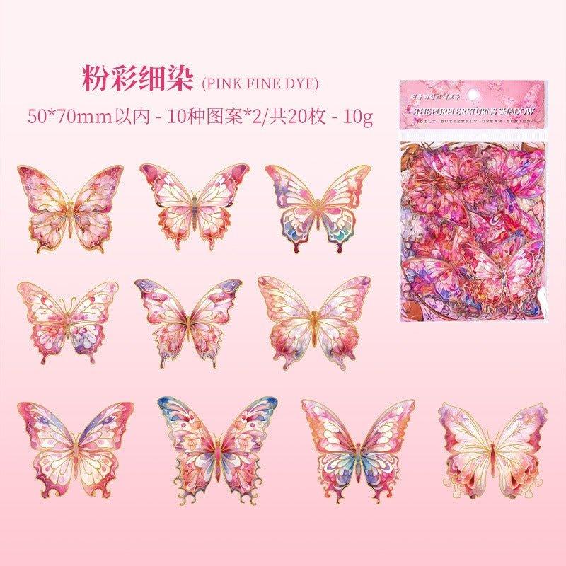 1107 Gilt Butterfly Dream Handbook Sticker Pack - Memo Journals