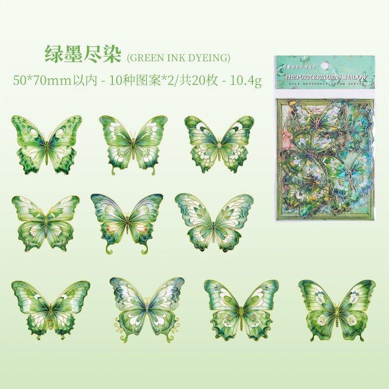 1107 Gilt Butterfly Dream Handbook Sticker Pack – Memo Journals