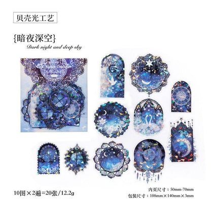 1114 PET Ice Crystal Sticker Pack Lace Cherry Dream Series - Memo Journals