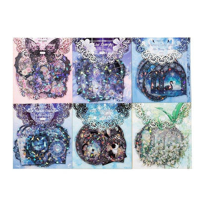 1114 PET Ice Crystal Sticker Pack Lace Cherry Dream Series - Memo Journals