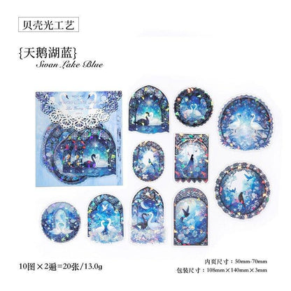 1114 PET Ice Crystal Sticker Pack Lace Cherry Dream Series - Memo Journals