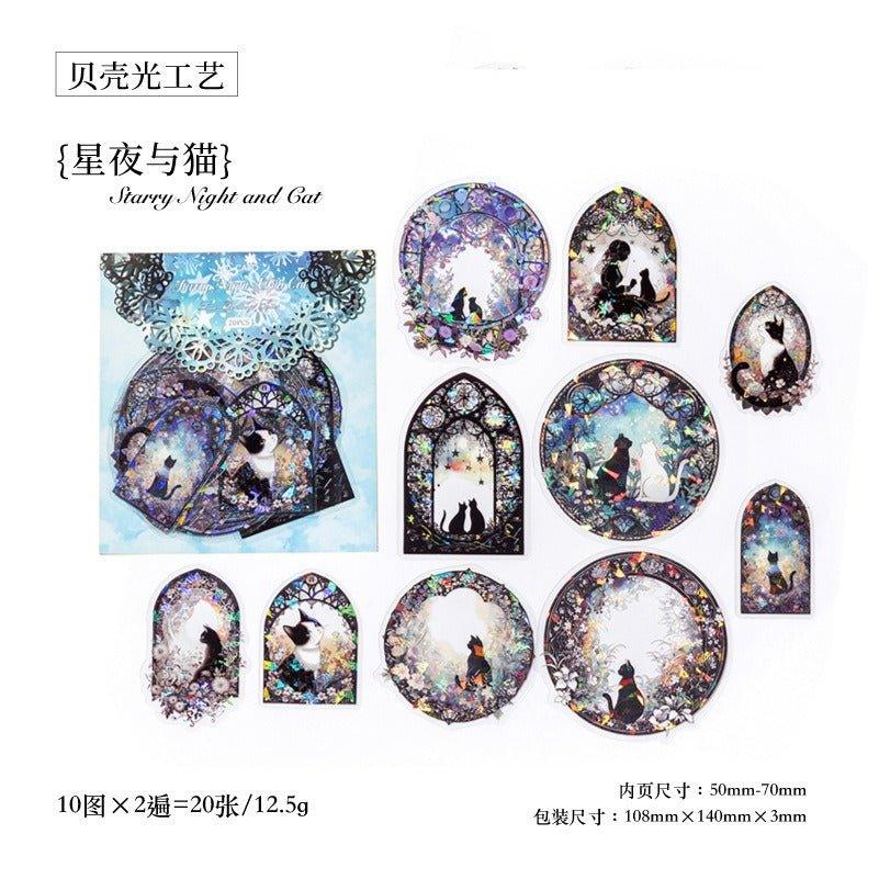 1114 PET Ice Crystal Sticker Pack Lace Cherry Dream Series - Memo Journals