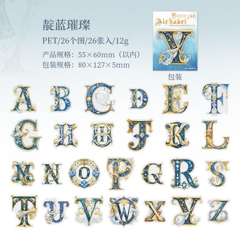 1124 PET Stickers Baroque Letters - Memo Journals