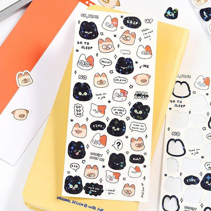 1125 Flash Membrane Stickers Catmeme Series - Memo Journals