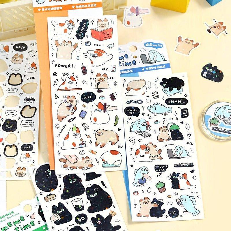 1125 Flash Membrane Stickers Catmeme Series - Memo Journals