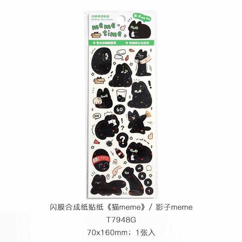 1125 Flash Membrane Stickers Catmeme Series - Memo Journals