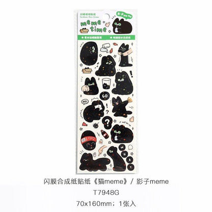 1125 Flash Membrane Stickers Catmeme Series - Memo Journals