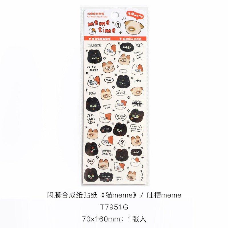 1125 Flash Membrane Stickers Catmeme Series - Memo Journals