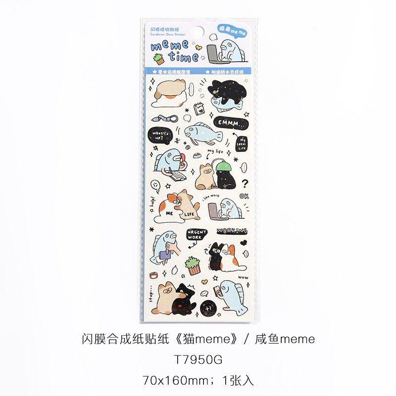 1125 Flash Membrane Stickers Catmeme Series - Memo Journals