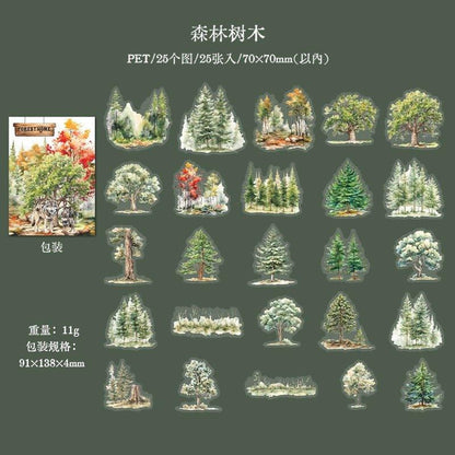 1126 Forest Animal Themed DIY Sticker Pack - Memo Journals