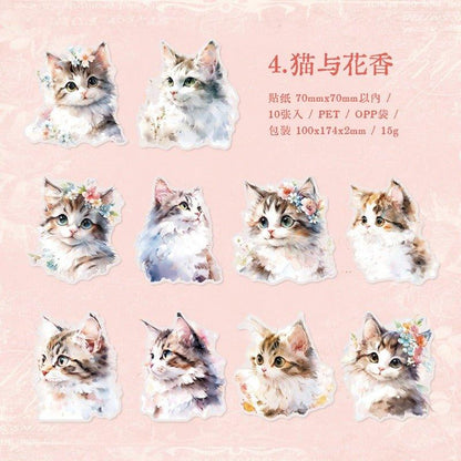 1127 Sticker Pack Animal Forest Cartoon Cat Bunny - Memo Journals