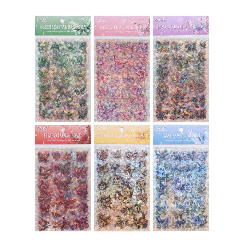 1128 Under the Moon Dream Butterfly Laser Shell Light Handbook Stickers - Memo Journals