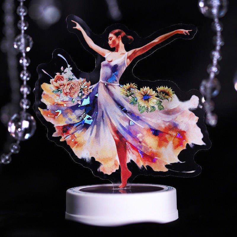 1132 Shell Light Stickers Attractive Dancing Series Ballet Theme - Memo Journals