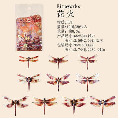 1143 Stickers Dragonfly Dance Series - Memo Journals