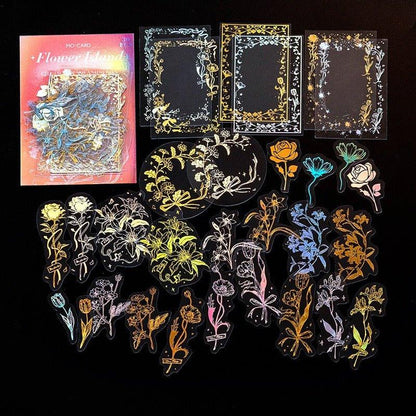 1144 Realm of Gilt Light Series Two-color laser color gold PET sticker - Memo Journals