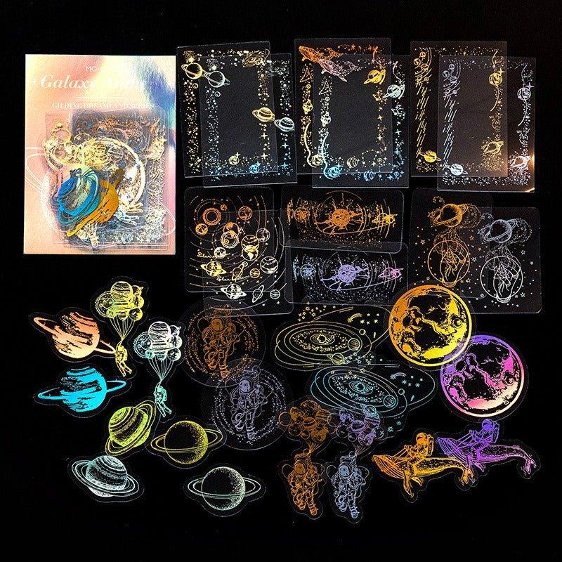 1144 Realm of Gilt Light Series Two-color laser color gold PET sticker - Memo Journals