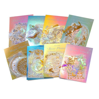 1144 Realm of Gilt Light Series Two-color laser color gold PET sticker - Memo Journals