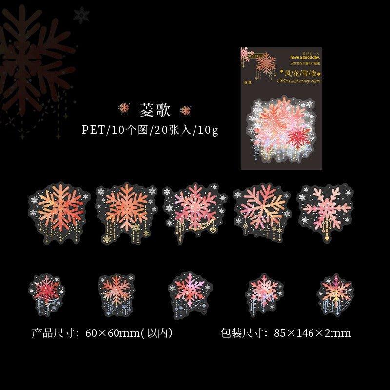 1152 Stickers Windflower and Snowy Night Series - Memo Journals