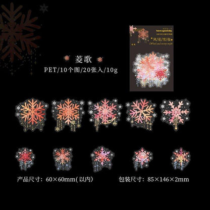 1152 Stickers Windflower and Snowy Night Series - Memo Journals