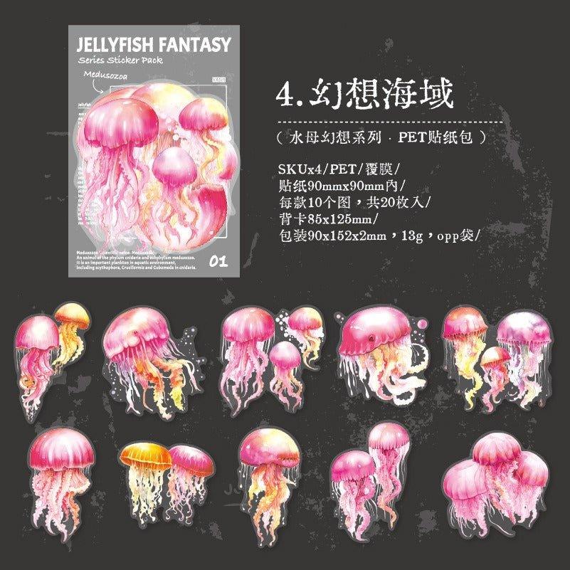 1153 Sticker Packs Jellyfish Fantasy Series - Memo Journals