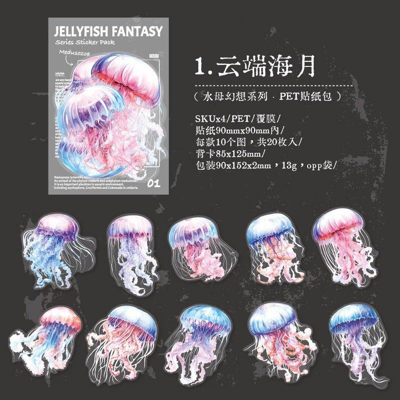 1153 Sticker Packs Jellyfish Fantasy Series - Memo Journals