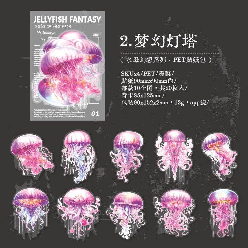 1153 Sticker Packs Jellyfish Fantasy Series - Memo Journals