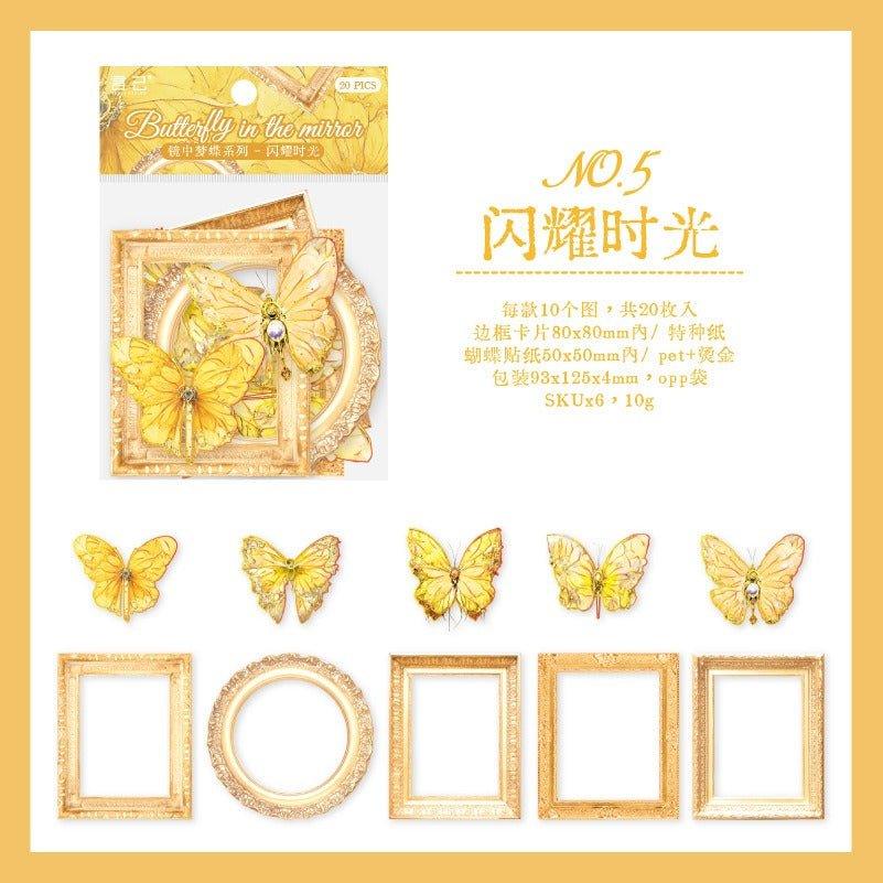 1155 Sticker Pack Mirror Dream Butterfly Series - Memo Journals