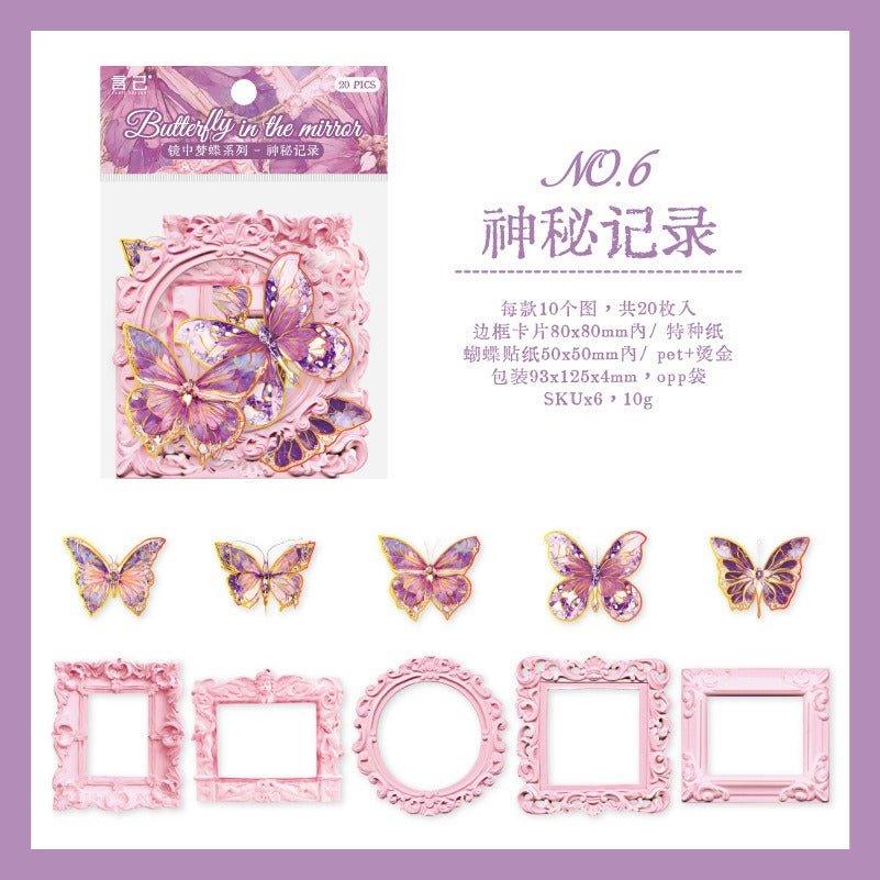 1155 Sticker Pack Mirror Dream Butterfly Series - Memo Journals