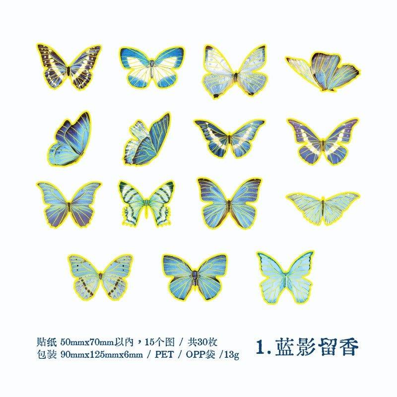 1156 Laser Stamping Sticker Pack Butterfly Dreams Collection - Memo Journals