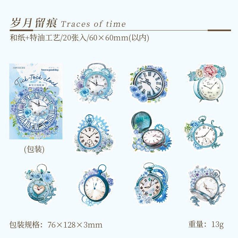 Journal Clock Sticker 1160 Sticker Pack Tick Clock Series – Memo Journals