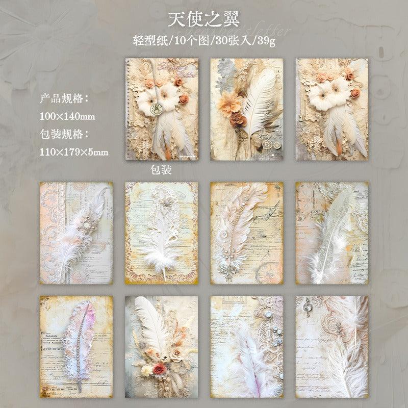 2013 letter with feathers on three dimensional background material paper - Memo Journals