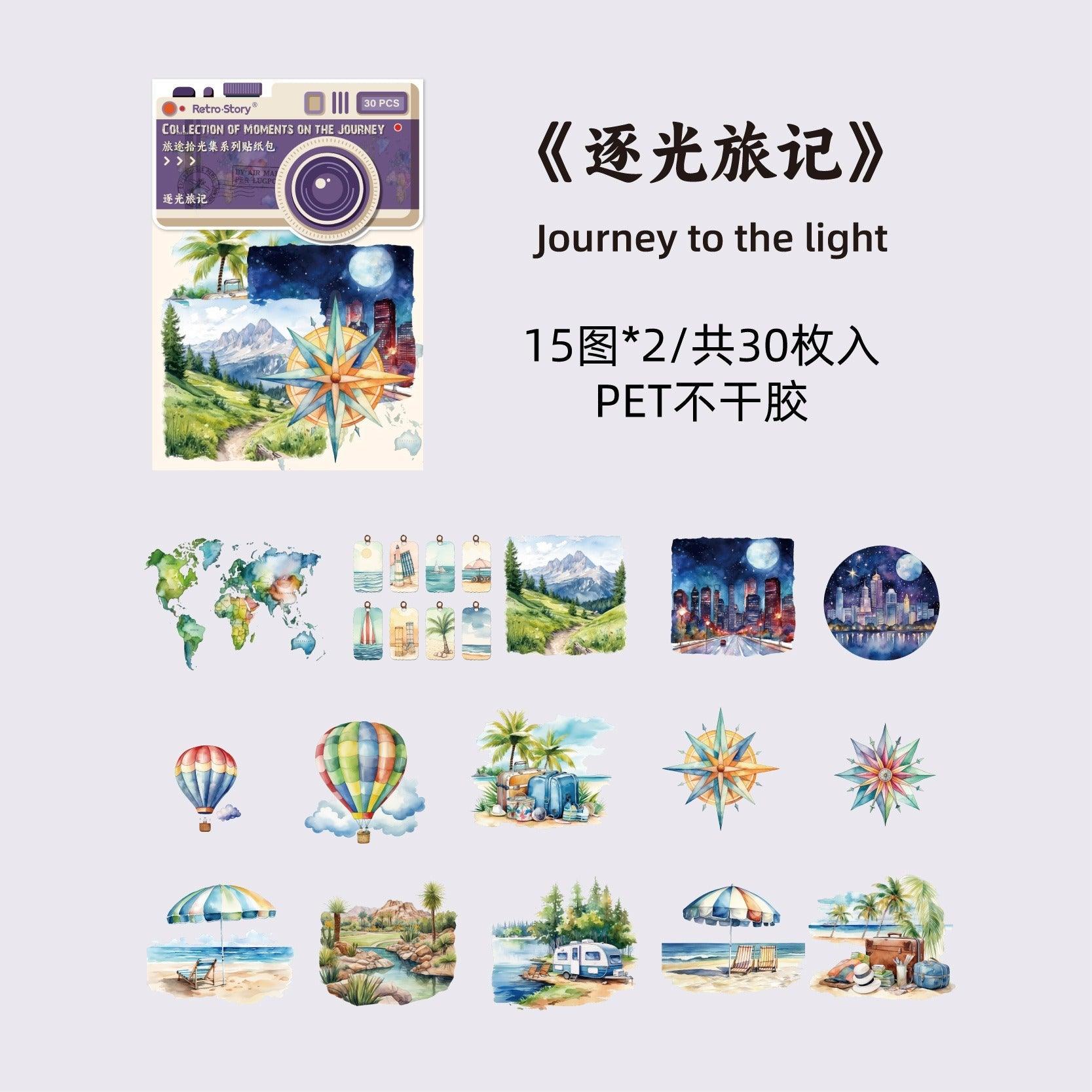 1183 Sticker Pack Traveling Light Collection Series - Memo Journals