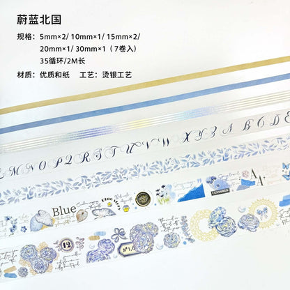 3012 Flower Series Hot Stamping Washi Tape - Memo Journals