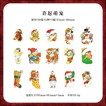 1087 PET Sticker Pack Glitter Christmas Collection - Memo Journals