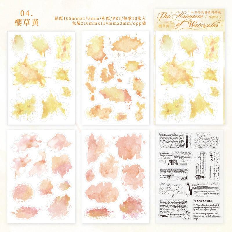 1177 PET Sticker Pack Watercolour Romance Collection - Memo Journals