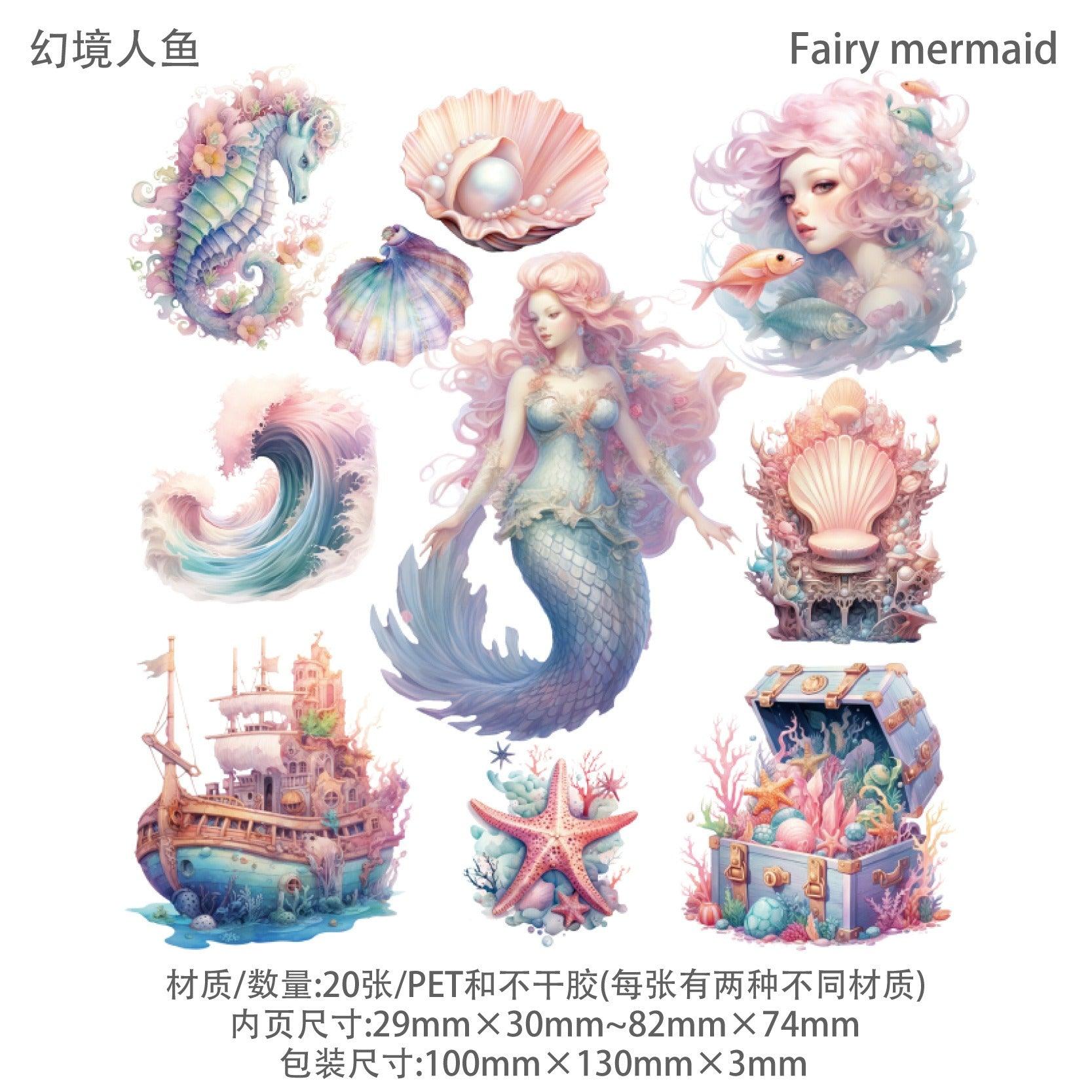 1056 Sticker Pack Mermaid Poseidon Series - Memo Journals