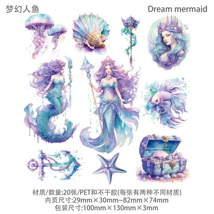 1056 Sticker Pack Mermaid Poseidon Series - Memo Journals