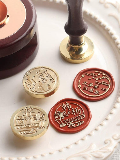 5003 Custom single wax seal stamp head. - Memo Journals