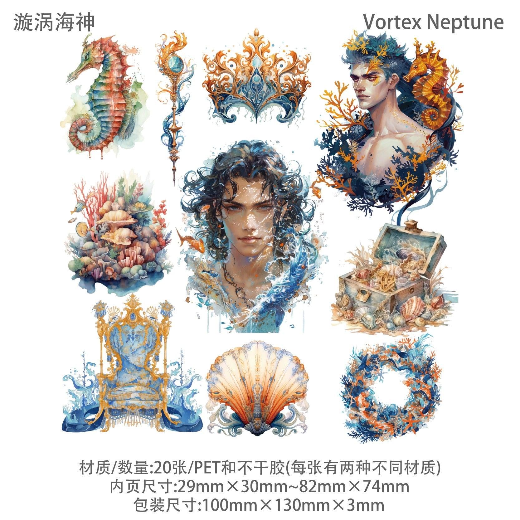 1056 Sticker Pack Mermaid Poseidon Series - Memo Journals