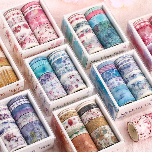 3018 Set of washi tape Previously Sea and Forest Series - Memo Journals