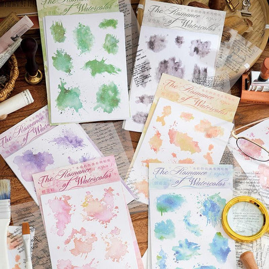 1177 PET Sticker Pack Watercolour Romance Collection - Memo Journals