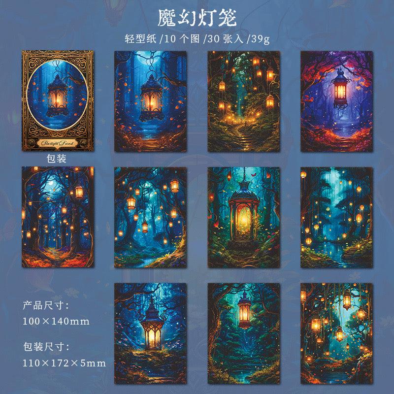 2005 Material Paper Starry Forest Series Retro Forest Fairy Tale Journal Decoration - Memo Journals