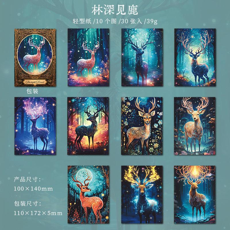 2005 Material Paper Starry Forest Series Retro Forest Fairy Tale Journal Decoration - Memo Journals