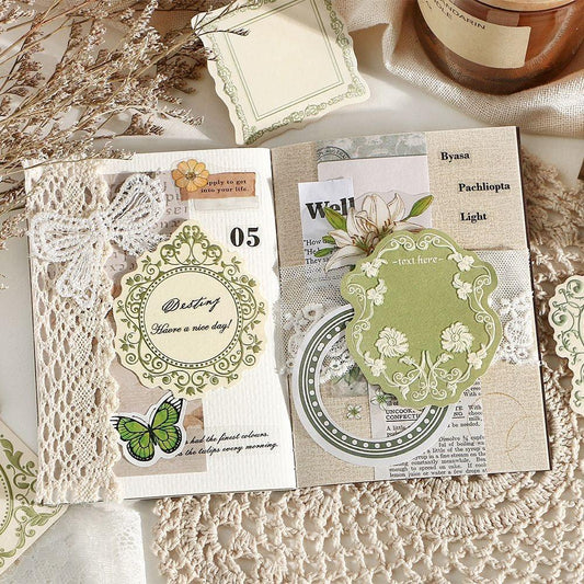 2007 Embossed memo paper Warm Words Old Dreams Series light color tone material handbook diy decorative memo paper - Memo Journals