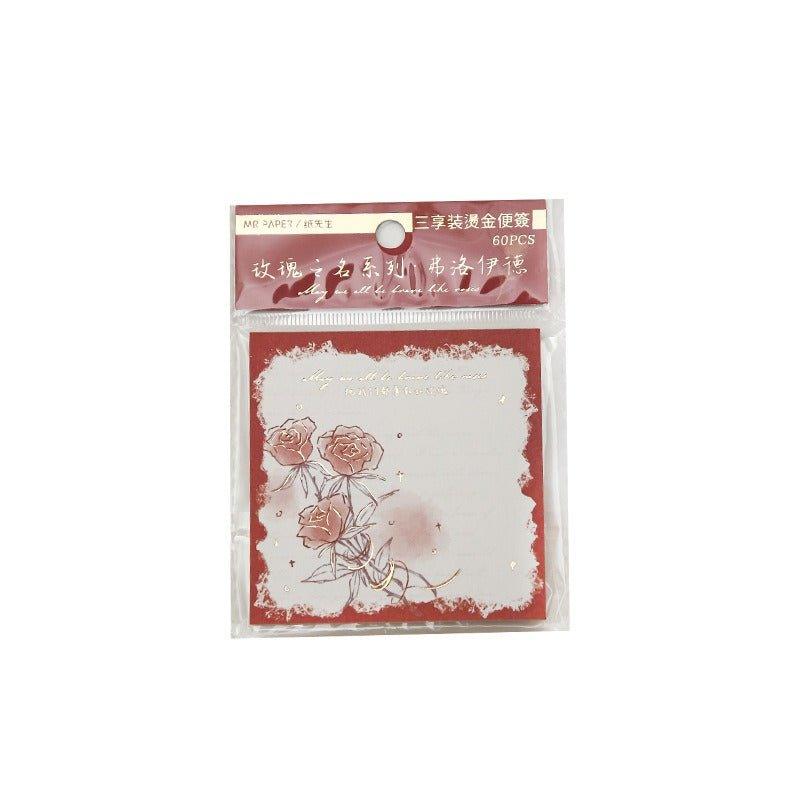 2065 Full-stamped trio of memo pads. The Name of the Rose. - Memo Journals