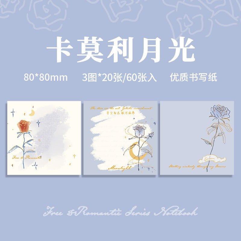 2065 Full-stamped trio of memo pads. The Name of the Rose. - Memo Journals